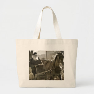 Amish Horse Being Silly With Tongue Stuck Out Large Tote Bag