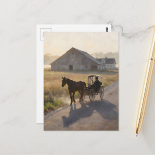 Amish Horse Painting Postcard