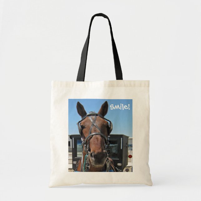 Amish Horse Smile! Tote Bag (Front)