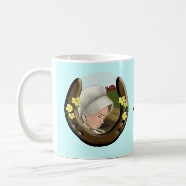 Amish Horseshoe Girl Coffee Mug (Left)