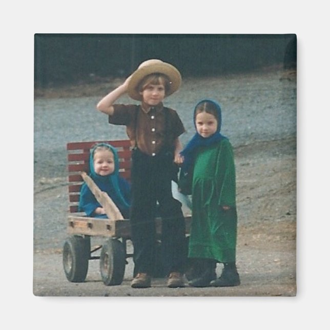 Amish Kids Lancaster County PA Magnet (Front)