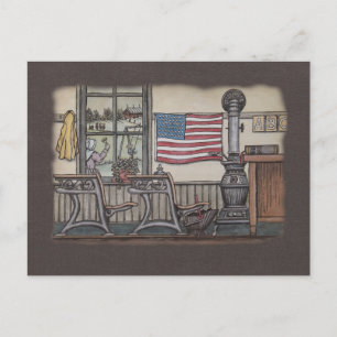 Amish One Room School Room Postcard