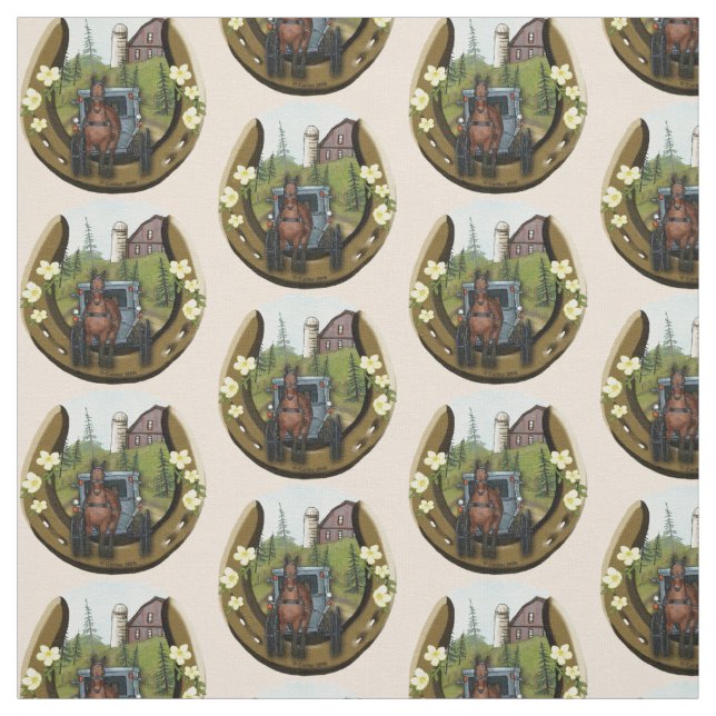 Amish Road Trip Horseshoe Fabric (Swatch)