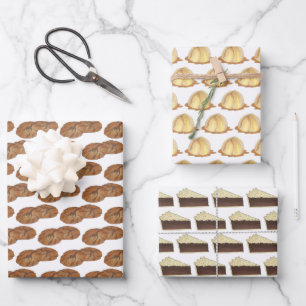 Amish Shoo Fly Pie Apple Dumpling Ginger Snaps Wrapping Paper Sheet