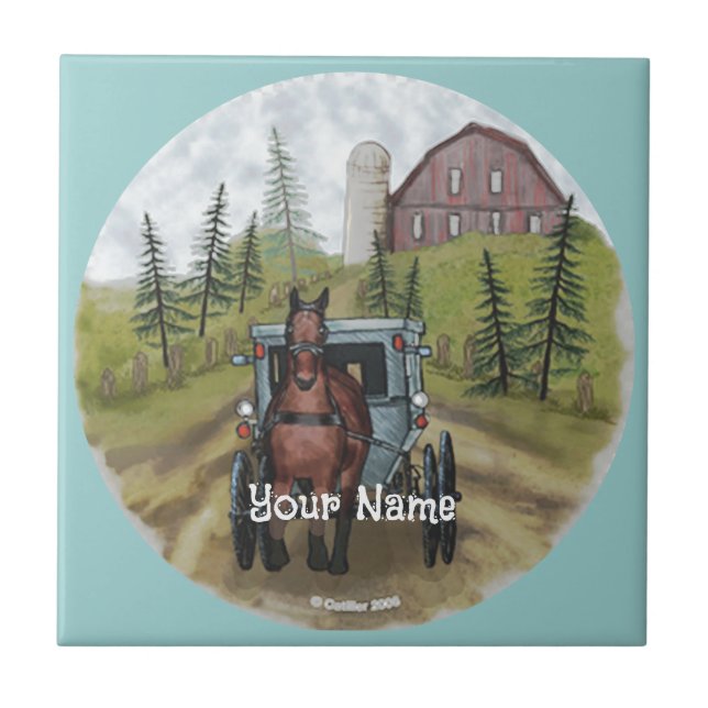 Amish Town Day  Tile (Front)