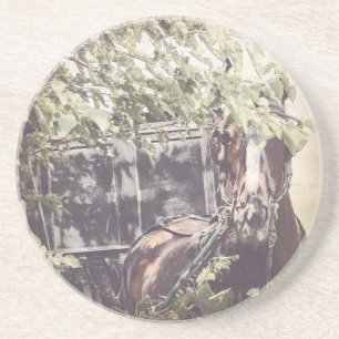 amish Waiting Horse Coaster