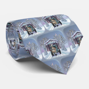 Amish Winter Covered Bridge  Tie