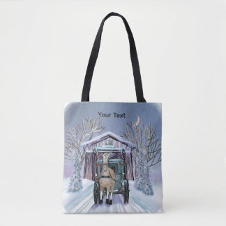 Amish Winter Covered Bridge  Tote Bag