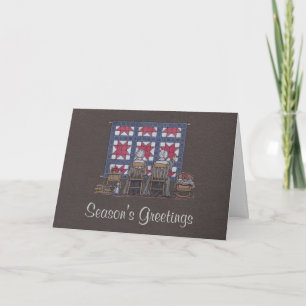 Amish Women Quilting Holiday Card