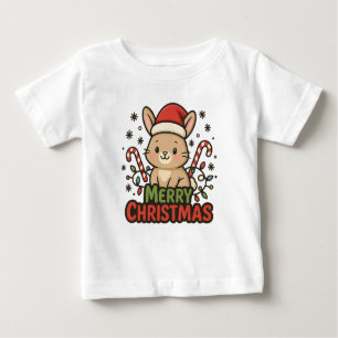 AMITA   Cute Bunny Merry Christmas Baby T-Shirt