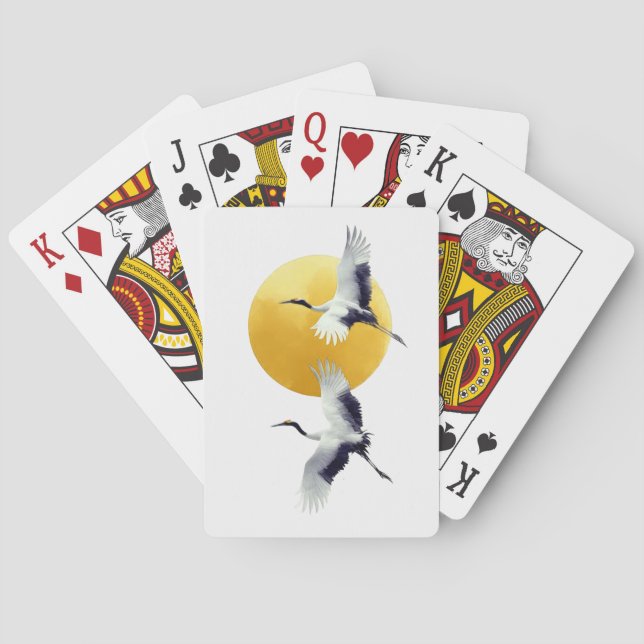 AMITA | Infinite Harmony | Golden Cranes Playing Cards (Back)