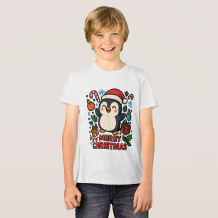 AMITA   Merry Christmas Penguin Tri-Blend Shirt