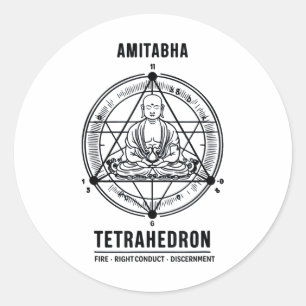 Amitabha Buddha Tetrahedron – Sacred Geometry &amp Classic Round Sticker