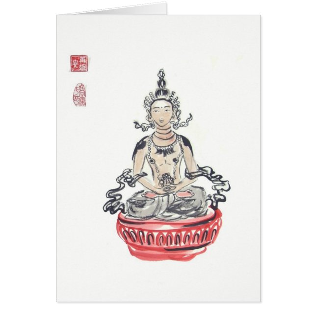 Amitayus Buddha Art Blank Card (Front)