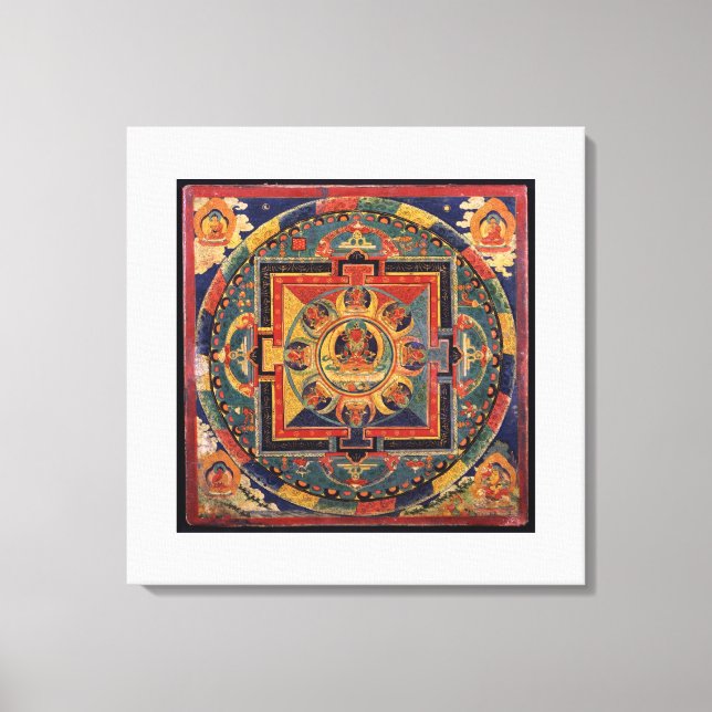 Amitayus mandala, 19th century Tibetan school Canvas Print (Front)