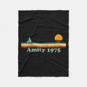 Amity 1975 Retro Sailboat And Sunset Design Idea  Fleece Blanket