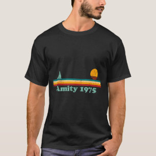 Amity 1975 Retro Sailboat And Sunset Design Idea T-Shirt