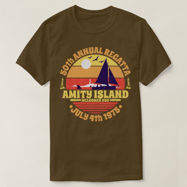 Amity Island 50th Annual Regatta July 4th 1975 Wel T-Shirt (Design Front)