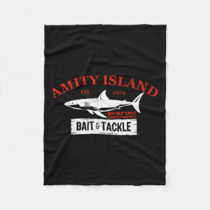 Amity Island It And Tackle Retro Fishing 1 Fleece Blanket