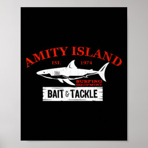Amity Island It And Tackle Retro Fishing 1  Poster