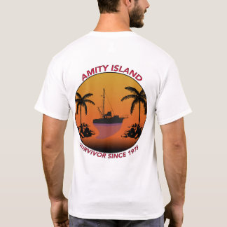 AMITY ISLAND Survivor since 1975 T-shirt