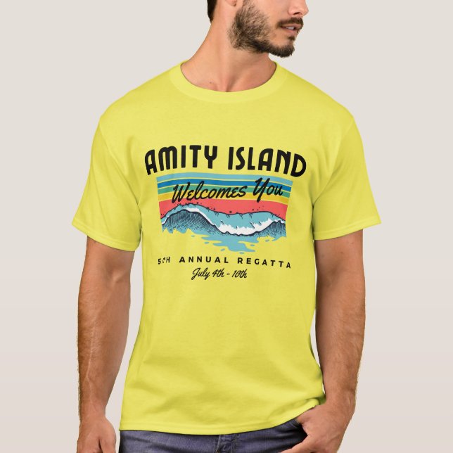 Amity Island Welcomes You - Jaws Movie T-Shirt (Front)