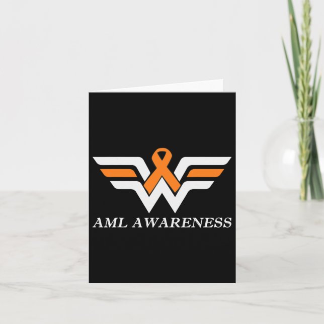 Aml Warrior I'm Fine Acute Myeloid Leukaemia Aware Card (Front)