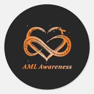 AML Warrior I'm Fine Acute Myeloid Leukaemia Aware Classic Round Sticker