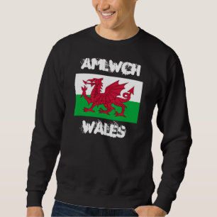 Amlwch, Wales with Welsh flag Sweatshirt