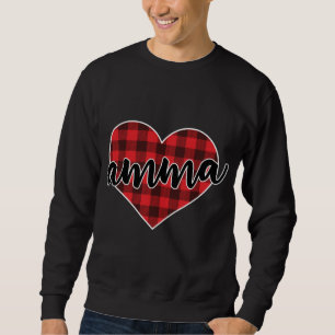 Amma Buffalo Plaid Heart Cosy Christmas Winter Pat Sweatshirt