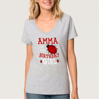 Amma Of The Birthday Girl Ladybug Bday Party T-Shirt