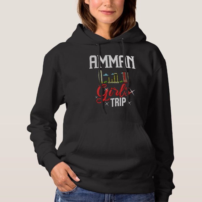 Amman Jordan City Trip Skyline Map Travel 1 Hoodie (Front)