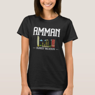 Amman Jordan City Trip Skyline Map Travel T-Shirt