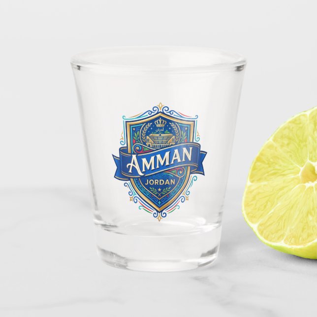 Amman, Jordan Jordan Shot Glass (Front)
