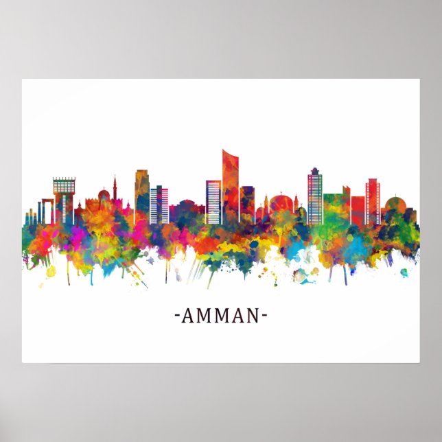 Amman Jordan Skyline Poster (Front)