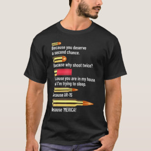 Ammo Chart Ammunition Gun Owner Pistol Enthusiast T-Shirt