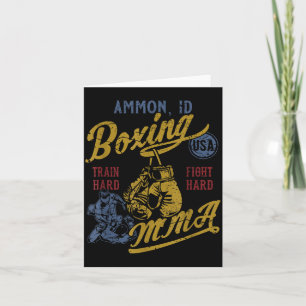 Ammon ID Boxing MMA USA Vintage Distressed Design Card