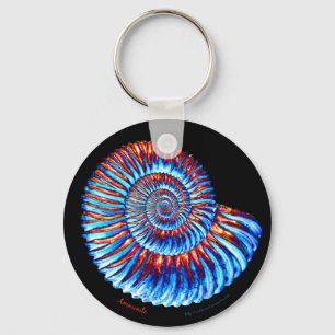 Ammonite fossil key ring