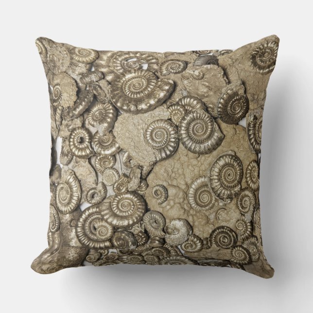 Ammonite fossil pillow, Jurassic coast, Dorset, UK Cushion (Front)