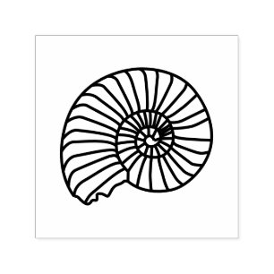 Ammonite Fossil Shell Seashore Beach Image Only Self-inking Stamp