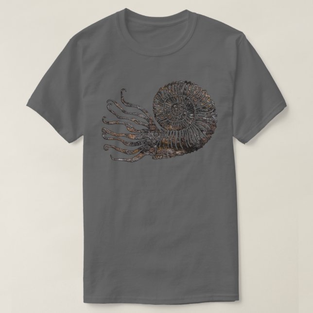 Ammonite Fossil T-Shirt (Design Front)