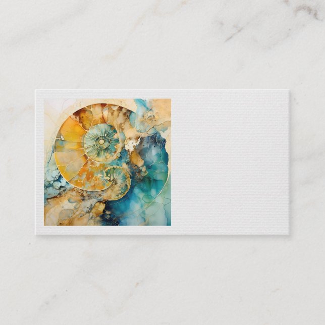 Ammonite Gem Fossil Business Card (Front)
