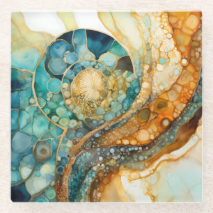 Ammonite Gem Fossil Coaster