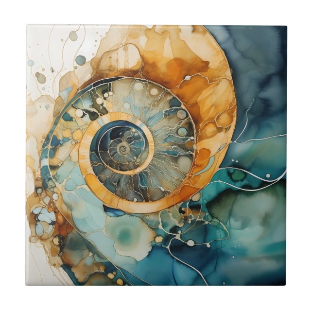 Ammonite Gem Fossil Tile (Front)