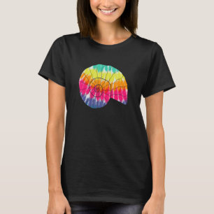 Ammonite With Tie Dye Print For Fossil Hunting T-Shirt