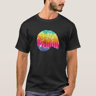 Ammonite With Tie Dye Print For Fossil Hunting T-Shirt
