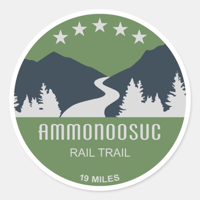 Ammonoosuc Rail Trail New Hampshire Classic Round Sticker (Front)