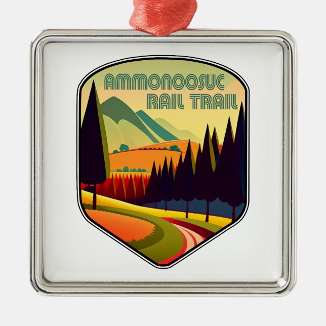 Ammonoosuc Rail Trail New Hampshire Colours Metal Tree Decoration (Front)
