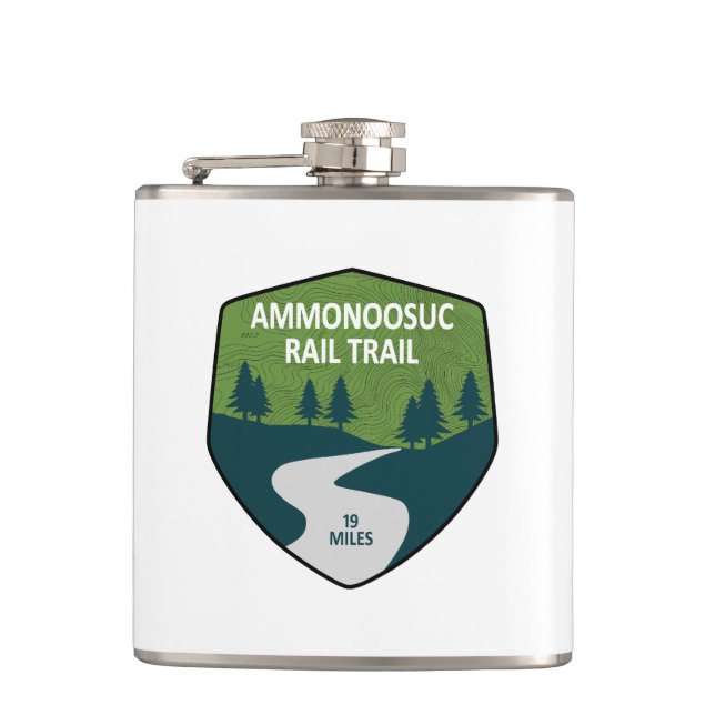 Ammonoosuc Rail Trail New Hampshire Hip Flask (Front)