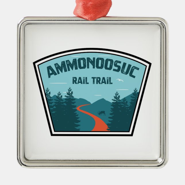 Ammonoosuc Rail Trail New Hampshire Metal Tree Decoration (Front)